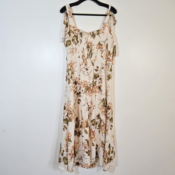 New Reformation Twilight Bella Floral Midi Sun Dress 12 Sundress Cream P… - Picture 4 of 8